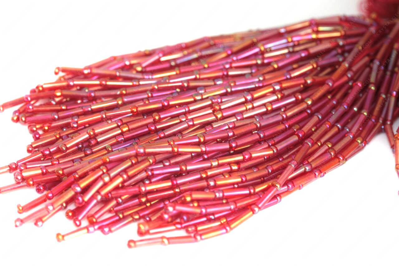 Пучки стекляруса Red AB 6mm прямий